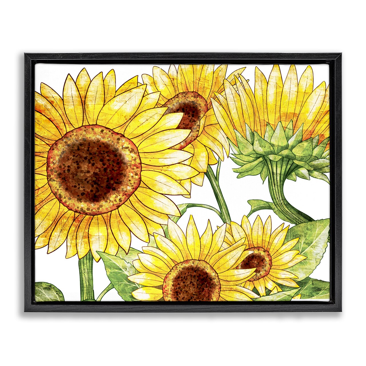 Stupell Industries Peeking Sunflower Blooms Floating Frame, design by Kim Allen